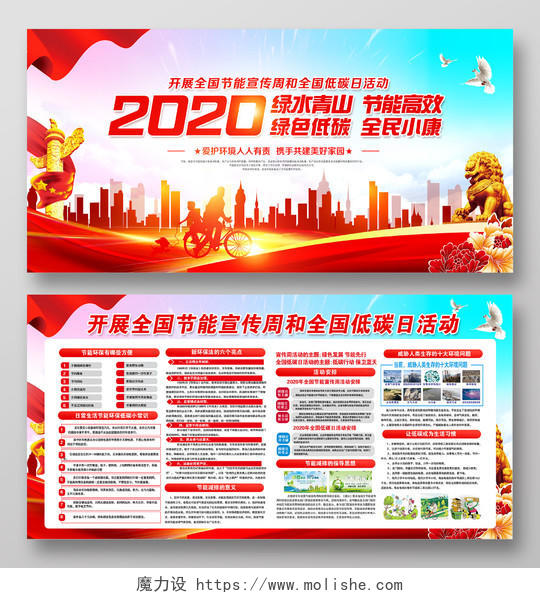 2020年全国节能宣传周和全国低碳日节能环境保护宣传栏展板